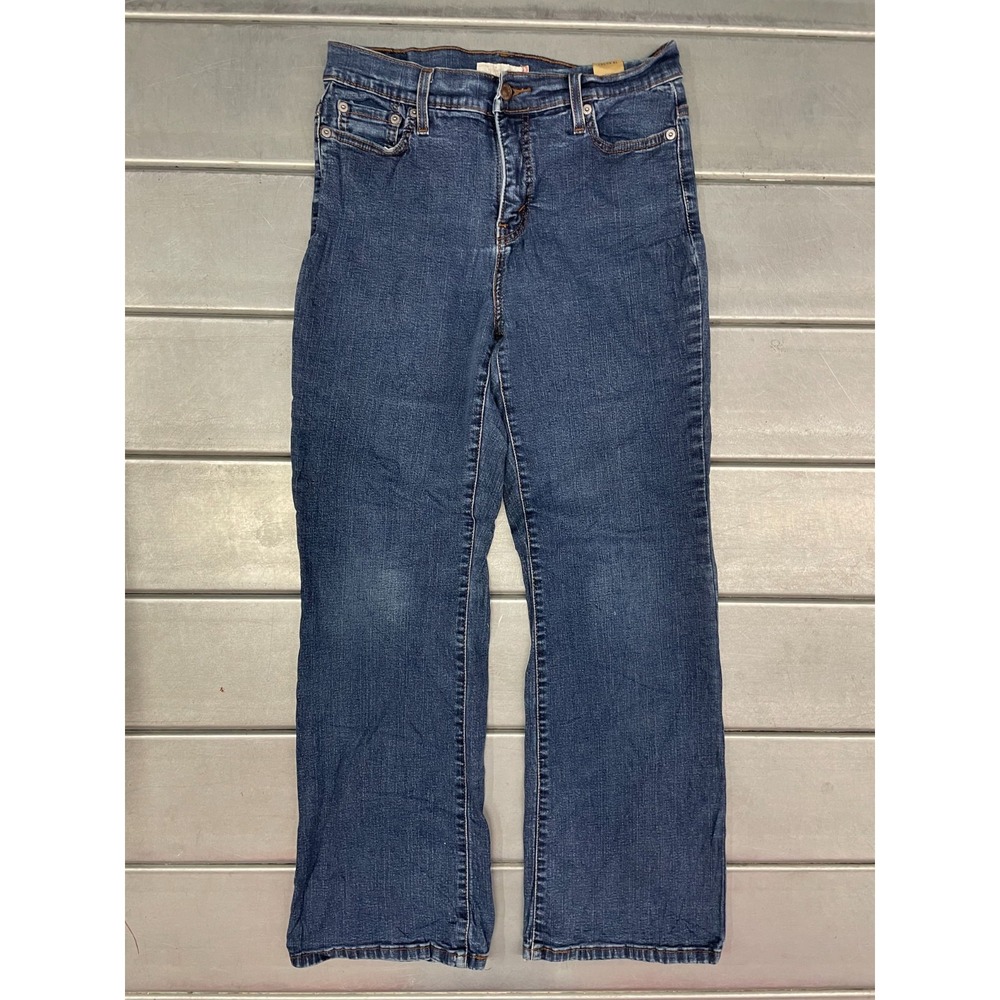 Levis 512 Perfectly Slimming Boot Cut Jeans Womens 10 Short 28x29 Blue Dark Wash